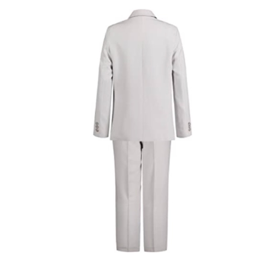 Nautica Big Boys Pindot 2 Piece Suit Set Light Grey, boy suit top and bottom 16 - Picture 7 of 12